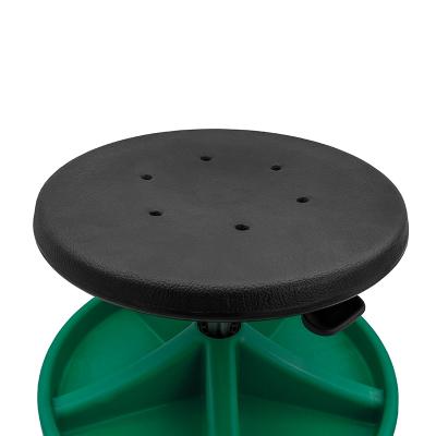 Montørstol/Taburet med sæde i PU-skum, fodkryds med 5 rum, 5xØ75 hjul og højde 310-390 mm (GRØN)